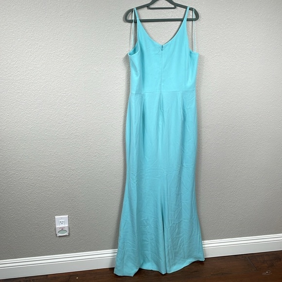 New Dress the Population Iris Dress Tranquil Blue Hourglass Slit Leg Sz XXL - Picture 6 of 14